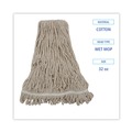 Mops | Boardwalk BWK432C 32 oz. Cotton Loop Web/Tailband Premium Standard Mop Head - White (12/Carton) image number 3