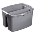 Pails | Rubbermaid Commercial FG261700GRAY 17 qt. Plastic Double Utility Pail - Gray image number 0