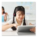 Electronic Adapters & Chargers | Maxell 195004 Kids Safe 4 ft. Cord Headphones with Inline Microphone - Black with Interchangeable Pink/Blue/Silver Caps image number 2