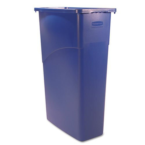Trash & Waste Bins | Rubbermaid Commercial 3540BE 23-Gallon Slim Jim Recycling Container (Blue) image number 0