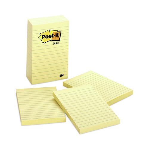 Bulk Savings Pricing 2 | Post-it Notes 660-5PK 4 in. x 6 in. Original Note Ruled Pads - Canary Yellow (5/Pack) image number 0