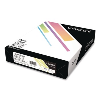 Universal 8.5 in. x 11 in. 20-lb. Deluxe Colored Paper - Canary (500/Ream)