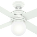 Hunter 50276 52 in. Hepburn Matte White Ceiling Fan with Light Kit and Wall Control image number 5