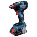 Impact Drivers | Factory Reconditioned Bosch GDX18V-1800CB15-RT 18V EC Brushless Lithium-Ion 1/4 in. and 1/2 in. Cordless Two-In-One Socket Impact Driver Kit (4 Ah) image number 1