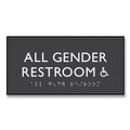 Floor Signs | Headline Sign 69921 4 in. x 8 in. All Gender Restroom Accessible Plastic ADA Sign - Clear/White image number 0
