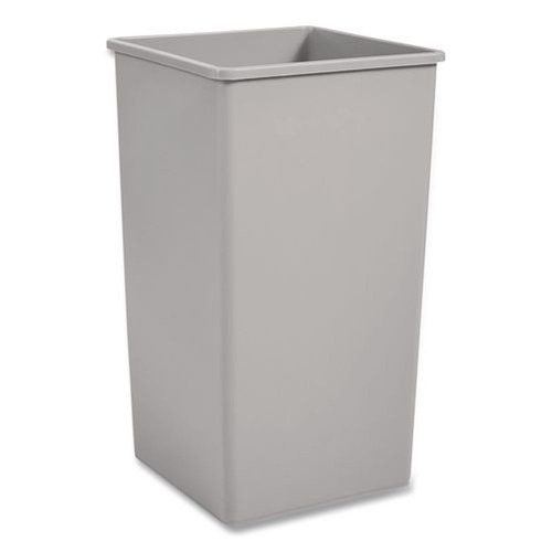 Trash & Waste Bins | Rubbermaid Commercial FG395900GRAY 50 gal. Plastic Untouchable Square Waste Receptacle - Gray image number 0