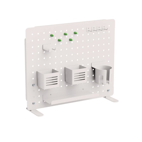 Office Jansan | Kantek PBS120W 20.58 in. x 1 in. x 17 in. 3-Compartment Steel Pegboard Organizer - White image number 0