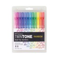 Markers | Tombow 61526 Extra-Fine/Broad Tips Twin Tone Dual-Tip Markers - Assorted Colors (12/Pack) image number 0