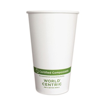 World Centric 16 oz. Paper Hot Cups - White (1000/Carton)
