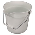 Office Jansan | Impact 5510 10.63 in. Diameter 10 quart Polypropylene Deluxe Heavy-Duty Bucket - Gray image number 2