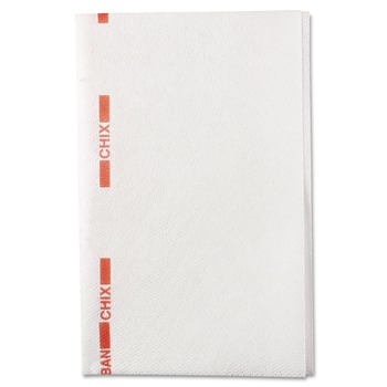 Chix 13 in. x 21 in. Cotton Food Service Towels - White/Red (150/Carton)