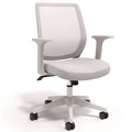 Office Chairs | Alera ALEWX42BME47 17.09 in. to 20.83 in. Seat Height Supports 275 lbs. Wessex Ergonomic Fabric Mesh Swivel Task Chair - Gray Seat/Back, White Base image number 0