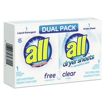 Surf Free Clear HE Liquid Laundry Detergent/Dryer Sheet Dual Vend Pack (100/Carton)