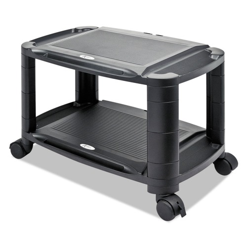 Utility Carts | Alera ALEU3N1BL 21.63 in. x 13.75 in. x 24.75 in. 3 Shelves 1 Drawer Plastic Cart/Stand - Black/Gray image number 0