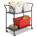 Labor Day Sale! Save $30 off $199! | Safco 5337BL 43.75 in. x 19.25 in. x 40.5 in. 2 Shelves 400 lbs. Capacity Wire Metal Utility Cart - Black image number 2