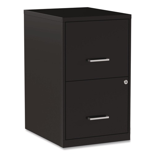Office Filing Cabinets & Shelves | Alera 2806262 14 in. x 18 in. x 24.1 in. Soho 2-Drawer Vertical Letter File Cabinet - Black image number 0