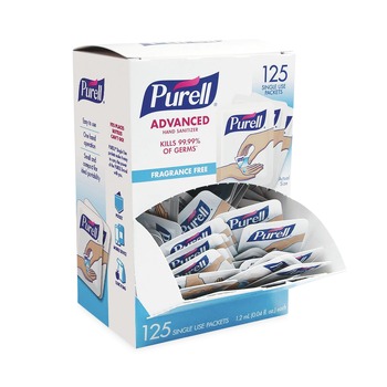 PURELL 1.2 mL Advanced Single-Use Gel Hand Sanitizer Packet - Fragrance-Free (1500/Carton)