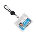 Office Jansan | Advantus 76349 24 in. Extension Metal Badge Reel/Carabiner Set - Black (5/Pack) image number 1