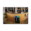 Trash & Waste Bins | Rubbermaid Commercial 2078991 Sustain 15 gal Metal/Plastic Decorative Refuse with Recycling Lid - Black/Green image number 6