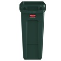 Trash & Waste Bins | Rubbermaid Commercial FG354007GRN 23 Gallon Slim Jim Recycling Container with Venting Channels - Green image number 1