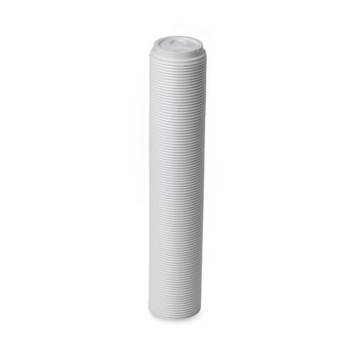 Cups and Lids | Dixie DL9540 10 oz. Sip-Through Hot Drink Dome Lids - White (100/Pack) image number 0