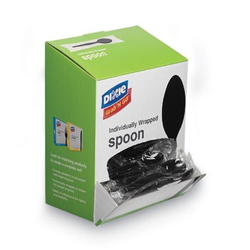PRODUCTS | Dixie TM5W540 Grab-N-Go Medium-Weight Wrapped Polystyrene Plastic Teaspoons - Black (90-Piece/Pack)