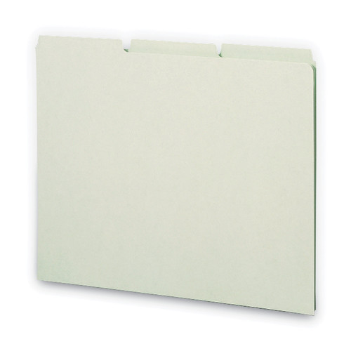File Folders | Smead 50334 1/3-Cut Tab 8.5 in. x 11 in. Recycled Blank Top Tab File Guides - Green (100/Box) image number 0