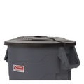Trash Cans | Suncast Commercial TCU44GLIDD Utility Trash Can Lid for 44 gal Trash Can, 24.88-in Diameter x 3-in, Black image number 1