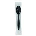 Cutlery | Dixie PTH53C Individually Wrapped Heavyweight Teaspoons - Black (1000/Carton) image number 3