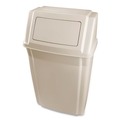 Trash & Waste Bins | Rubbermaid Commercial FG782200BEIG Slim Jim 15-Gallon Wall-Mounted Container - Beige image number 2