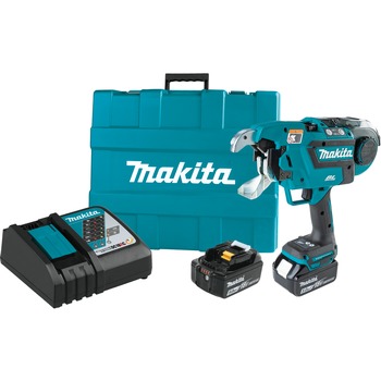 Makita XRT02TK 18V LXT Brushless Lithium-Ion Cordless Deep Capacity Rebar Tying Tool Kit (5 Ah)