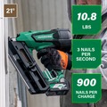 Framing Nailers | Metabo HPT NR3690DRM MultiVolt 36V Brushless Lithium-Ion 21 Degree Cordless Framing Nailer Kit (2.5 Ah) image number 2