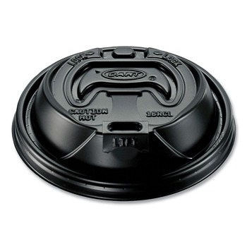 Dart 16RCLBLK Optima Reclosable Lid fits 12 - 24 oz. Hot Cups - Black (1000/Carton)