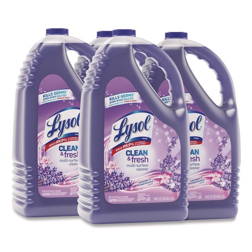 Cleaning & Janitorial Supplies | LYSOL Brand 36241-88786 144 oz. Bottle Clean and Fresh Multi-Surface Disinfectant Cleaner - Lavender and Orchid Essence (4/Carton) image number 0