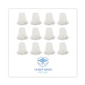 Mops | Boardwalk BWK216RCT 16 oz. Rayon Premium Cut-End Wet Mop Heads - White (12/Carton) image number 2