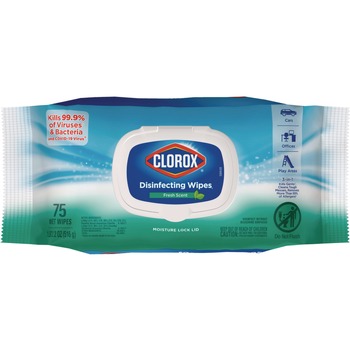 Clorox 8 in. x 7 in. 1-Ply Easy Pull Pack Disinfecting Wipes - Fresh Scent, White