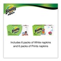 Paper Towels and Napkins | Bounty 34885PK 12.1 in. x 12 in. 1-Ply Quilted Napkins - Assorted Print or White (200/Pack) image number 2