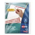 Office Jansan | Avery 11422 Index Maker 11 in. x 8.5 in. 8-Tab Copiers Print and Apply Clear Label Dividers - White (5/Pack) image number 0