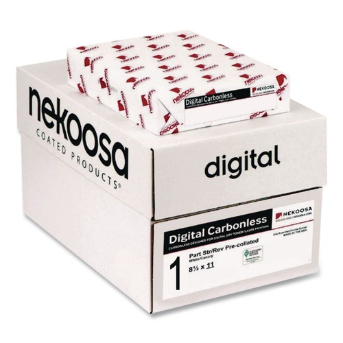 Office Jansan | Nekoosa 17393 8.5 in. x 11 in. Fast Pack Digital 1-Part Carbonless Paper - White (5 Reams/Carton) image number 0