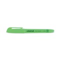 Office Jansan | Universal UNV08852 Chisel Tip Pocket Highlighters - Fluorescent Green (1 Dozen) image number 2