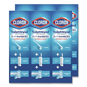 Clorox ToiletWand Disposable Toilet Cleaning System with Handle/Caddy/Refills - White (6/Carton)