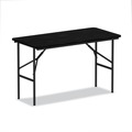  | Alera 55601 48 in. W x 23.88 in. D x 29 in. H Rectangular Wood Folding Table - Black image number 0