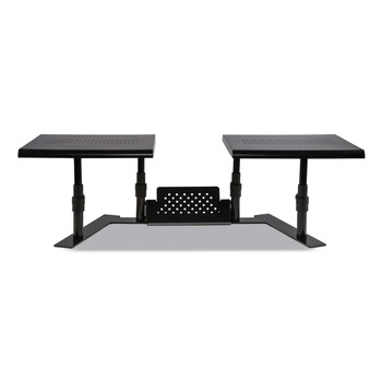 Allsop 25.6 in. to 33.1 in. x 12.6 in. x 6.2 in. to 8.6 in. Supports 20 lbs. Shelf Metal Art Ergotwin Dual Monitor Stand - Black