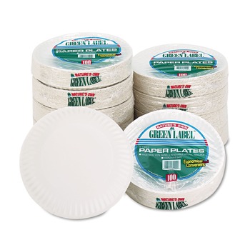 PRODUCTS | AJM Packaging Corporation 10100 9 in. dia. Paper Plates - White (10-Packs/Carton)