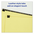 Office Jansan | Avery 11351 11 in. x 8.5 in. 12-Tab Jan. to Dec. Preprinted Black Leather Tab Dividers w/Gold Reinforced Edge - Buff (1-Set) image number 4