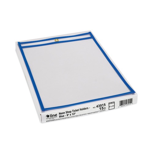Office Jansan | C-Line 43915 9 in. x 12 in. Inserts Top Load Super Heavy Stitched Shop Ticket Holders - Clear (15/Box) image number 0