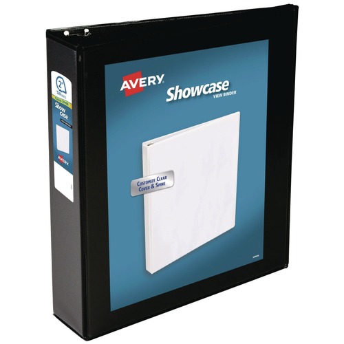 Office Jansan | Avery 19700 11 in. x 8.5 in. 3 Rings 2 in. Capacity Showcase Economy View Binders with Slant Rings - Black image number 0