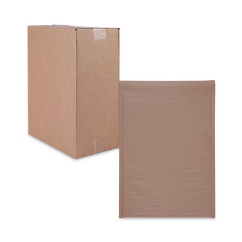 Universal 80-Piece/Carton #5 Self-Seal 10.5 in. x 16 in. Cushioned Mailer with Bubble Lining Barrier and Self-Adhesive Closure - Natural Kraft