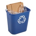 Trash Cans | Rubbermaid Commercial FG295673BLUE 28.13-Quart Rectangular Deskside Recycling Container - Medium, Blue image number 5