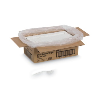 Dixie Mediumweight Plastic Cutlery Forks - White (1000/Carton)